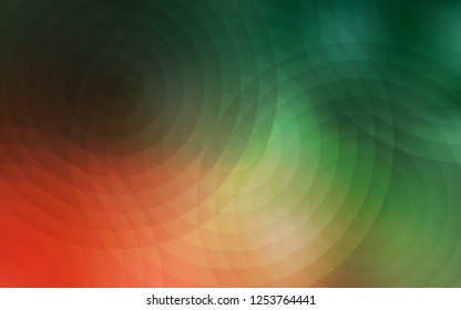 Light Green, Red vector cover with spots. Blurred bubbles on abstract background with colorful gradient. Pattern can be used for futuristic ad, booklets.