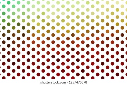 Light Green, Red vector cover with spots. Modern abstract illustration with colorful water drops. Pattern of water, rain drops.