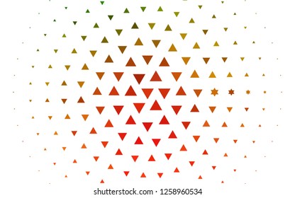 Light Green, Red vector cover in polygonal style. Triangles on abstract background with colorful gradient. Template for wallpapers.