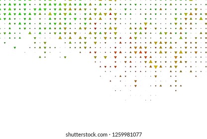 Light Green, Red vector cover in polygonal style. Triangles on abstract background with colorful gradient. Best design for your ad, poster, banner.