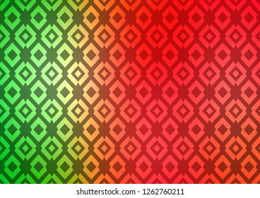 Light Green, Red vector cover in polygonal style. Rectangles on abstract background with colorful gradient. Smart design for your business advert.