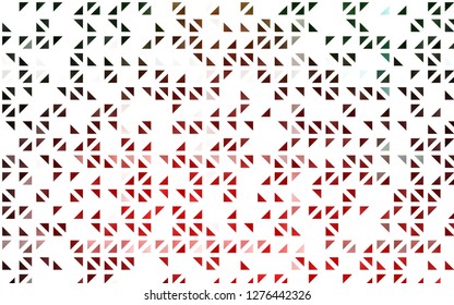 Light Green, Red vector cover in polygonal style. Illustration with set of colorful triangles. Template for wallpapers.