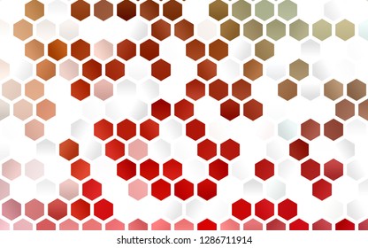 Light Green, Red vector cover with set of hexagons. Illustration of colored hexagons on white surface. New design for website's poster, banner.