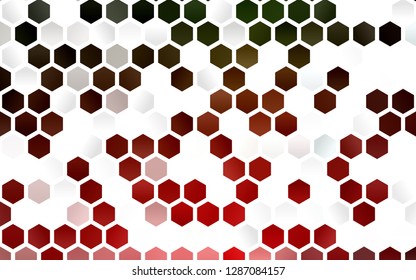 Light Green, Red vector cover with set of hexagons. Design in abstract style with hexagons. Pattern for ads, leaflets.