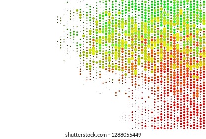 Light Green, Red vector cover with spots. Beautiful colored illustration with blurred circles in nature style. Pattern for ads, booklets.