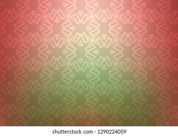 Light Green, Red vector cover in triangles, cubes. Decorative design in abstract style with lines, cubes. Pattern can be used for websites.