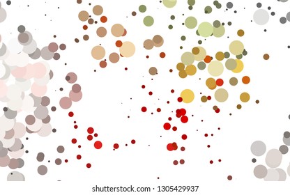 Light Green, Red vector cover with circles. Glitter abstract illustration with blurred drops of rain. Pattern for beautiful websites.