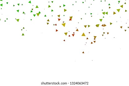 Light Green, Red vector cover in polygonal style. Glitter abstract illustration with triangular shapes. Pattern for commercials.