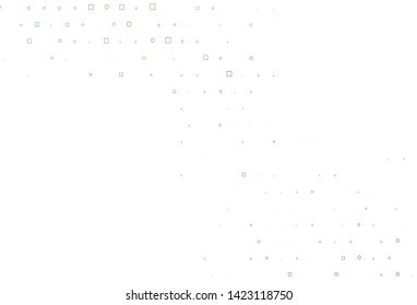 Light Green, Red vector cover with circles, cubes. Glitter abstract illustration with cubes, circles. Pattern for beautiful websites.