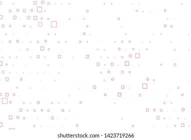 Light Green, Red vector cover with circles, cubes. Abstract backdrop with colorful circles, rectangles. Pattern of water, rain drops.