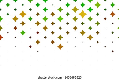 Light Green, Red vector cover with small and big stars. Modern geometrical abstract illustration with stars. The template can be used as a background.