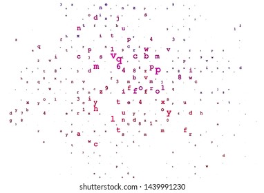 Light Green, Red vector cover with english symbols. Abstract illustration with colored latin alphabet. The pattern can be used as ads, poster, banner for books.