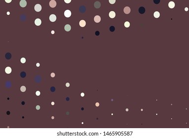 Light Green, Red vector cover with spots. Glitter abstract illustration with blurred drops of rain. Completely new template for your brand book.