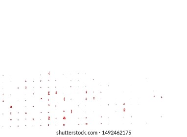 Light Green, Red vector cover with math elements. Modern geometrical illustration with numerals. Pattern for ads, poster, banner of books.