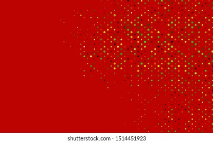 Light Green, Red vector cover with spots. Blurred decorative design in abstract style with bubbles. Pattern for ads, booklets.