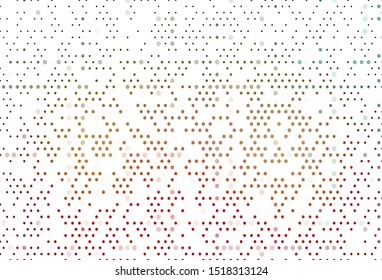 Light Green, Red vector cover with spots. Illustration with set of shining colorful abstract circles. Template for your brand book.