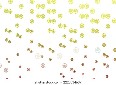Hellgrüne, rote Vektorgrafik mit schönen Schneeflocken. Abstrakte Illustration mit Eiskristallen. Das Muster kann für neue Jahre verwendet werden, Broschüren.