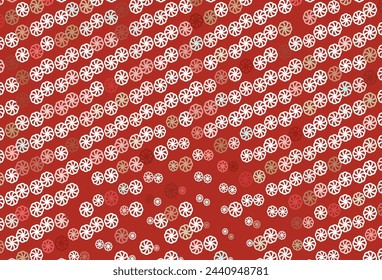 Light Green, Red vector cover with beautiful snowflakes. Modern geometrical abstract illustration with crystals of ice. The template can be used as a new year background.
