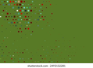 Cubierta de Vector verde claro, rojo en estilo poligonal. Hermosa ilustración con rectángulos y cuadrados. Diseño inteligente para su anuncio de negocios.