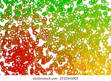 Light Green, Red vector cover with spots. Blurred decorative design in abstract style with bubbles. Design for posters, banners.