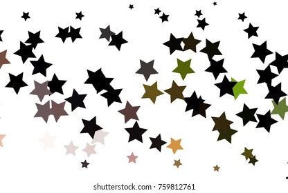 Light Green, Red vector cover with small and big stars. Decorative shining illustration with stars on abstract template. The pattern can be used for wrapping gifts.