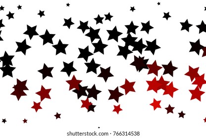 Light Green, Red vector cover with small and big stars. Blurred decorative design in simple style with stars. Smart design for your business advert.