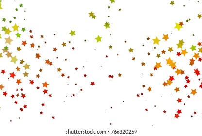 Light Green, Red vector cover with small and big stars. Shining colored illustration with stars. The pattern can be used for websites.