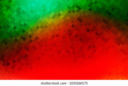 Light Green, Red vector crooked abstract template. Creative illustration in halftone arched style with gradient. Brand-new style for your business design.