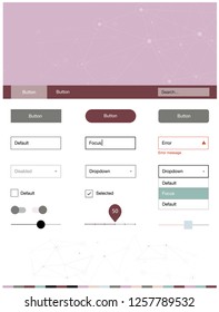 Light Green, Red vector design ui kit with mosaic, circles. Ui kit design in abstract style with colorful crystals, circles. This sample is for your website.
