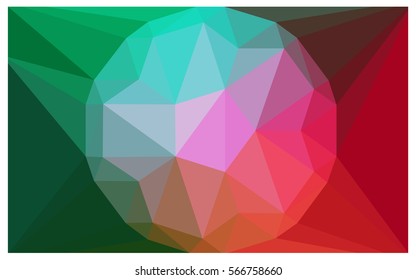 Light green, red vector diamond Pattern. Geometric Gemstone sample. Repeating template with a gem in center. Jewelry gems texture for your design. Pattern can be used for background.