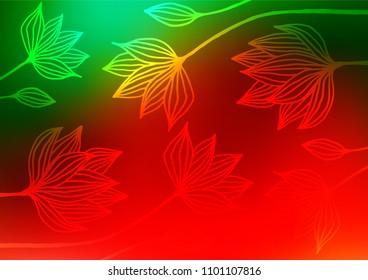 Light Green, Red vector doodle blurred template. A vague abstract illustration with doodles in Indian style. Brand-new design for your business.