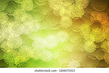 Light Green, Red vector doodle bright background. Shining colored illustration with flowers in doodle style. The completely new template can be used for your brand book.