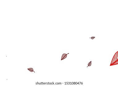 Light Green, Red vector doodle background. Glitter abstract illustration with leaves. New template for your business design.