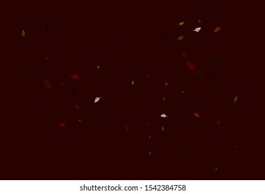 Light Green, Red vector doodle pattern. Glitter abstract illustration with leaves. New template for your business design.