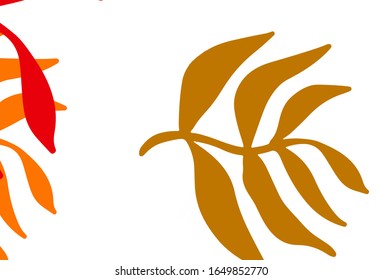 Hellgrüner, roter Vektorillustration doodle Hintergrund mit Blättern. Skizzenhafte Doodles mit Blättern auf unscharfem Hintergrund. Handgemalt Design für Web, Prospekte.