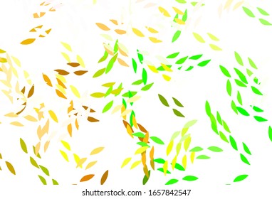Light Green, Red vector doodle texture with leaves. Doodle illustration of leaves in Origami style with gradient. A new texture for your wallpaper design.