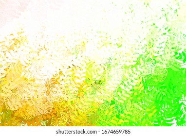 Light Green, Red vector doodle background with leaves, flowers. Abstract illustration with leaves, flowers in doodles style. Doodle design for your web site.