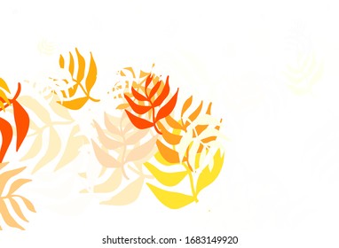 Light Green, Red vector doodle template with leaves. leaves on blurred abstract background with gradient. Pattern for heads of websites, designs.