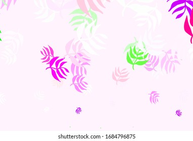 Diseño de doodle de color verde claro, rojo vectorial con hojas. Nueva ilustración colorida en estilo doodle con hojas. Nuevo diseño para su negocio.