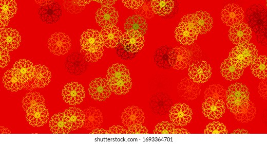 Light Green, Red vector doodle texture with flowers. Simple design with flowers on abstarct background. Smart design for wrapping, wallpapers.