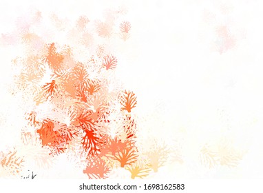 Light Green, Red vector doodle pattern with branches. An elegant bright illustration with leaves and branches. Hand painted design for web, wrapping.