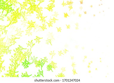 Light Green, Red vector doodle background with sakura. Modern abstract illustration with leaves and branches. Pattern for wallpapers, coloring books.