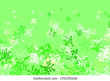 Textura de doodle verde claro, rojo vectorial con ramas. Ilustración colorida en estilo doodle con hojas, ramas. Diseño elegante para su libro de marca.