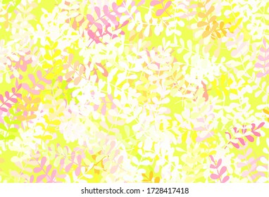 Light Green, Red vector doodle background with leaves. Colorful abstract illustration with leaves in doodle style. Colorful pattern for kid's books.