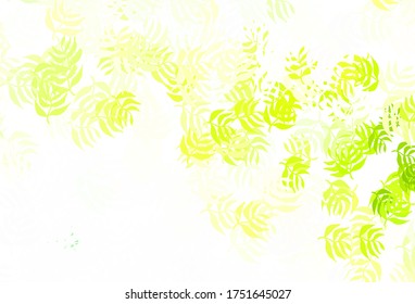 Light Green, Red vector doodle layout with leaves. A vague abstract illustration with leaves in doodles style. The best design for your business.