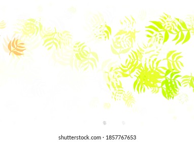 Light Green, Red vector doodle texture with leaves. Decorative illustration with doodles on abstract template. The best design for your business.