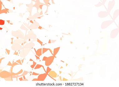 Light Green, Red vector doodle texture with leaves. leaves on blurred abstract background with gradient. Hand painted design for web, wrapping.