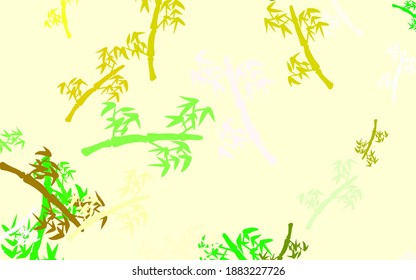 Light Green, Red vector doodle template with branches. Sketchy doodles on white background. Pattern for heads of websites, designs.