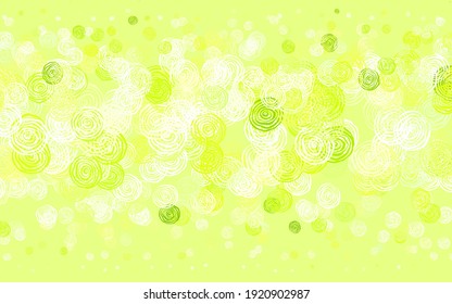 Light Green, Red vector doodle background with roses. Decorative design of flowers on white background. New design for your business.