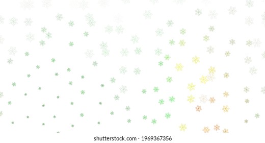 Light green, red vector doodle pattern with flowers. Simple design with flowers on abstarct background. Smart design for leaflets, books.